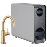 Delta Faucet Clarifi Under Sink Reverse Osmosis Water Filter System with Gold Contemporary Beverage Dispenser Faucet
