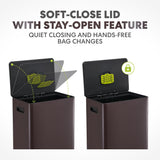Magic Infinity Edge 60 Liter / 16 Gallon Rectangular Hands-Free Extra Large Kitchen Step Trash Can