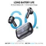 Active Noise Cancelling Ear Buds Wireless Earbuds HiFi Sound 60H Playtime