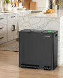 Dual Trash and Recycling Bins for Kitchen, 13.2 + 5.2 Gal (50+20L) Stainless Steel Trash and Recycle Bin Combo with Soft-Close Lid