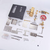 Steam Engine Model with Boiler DIY Kit, SE-01 Full Metal Beam Engine Steam Engine Model Kit that Works with Centrifugal Regulator (84PCS)