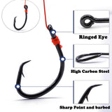 FishTrip Circle Hooks Saltwater for Catfish - 25pcs Offset 3X Strong Fishing Hook Wide Gap for Live Bait,Size 12/0 FishTrip