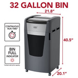 Paper Shredder, 20 Sheet Capacity, Micro-Cut, P-5 Level Security, Anti-Jam, Momentum M20-32 (WSM177006) GBC