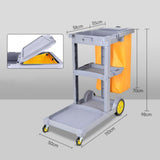 Janitorial Trolley, Heavy Duty Housekeeping Cart with Wheels, Multifunctional Organizer for Commercial Cleaning in Schools, Hotels, Restaurants, and Malls