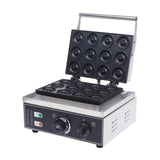 12Pcs 110V 1500W Mini Donut Maker, Electric Donut Make Machine, Commercial Mini Donut Maker Kitchen Dessert Shop or Home Bakery Dessert Shop