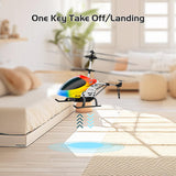 4DRC M5 RC Helicopter for Kids 3-12 and Beginners, Remote Control Helicopter with Altitude Hold, 2 Batteries with 30Mins Flight，Whole Alloy Toy for Boys Girls Indoor Gift
