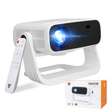 Wielio 2026 Smart Projector Android TV with WiFi 6 and Bluetooth 5.0 Built in 1000+ Apps 240 ANSI Portable Bedroom Mini Movie Projector Support 4K/1080P Auto Keystone & Zoom