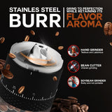 LEBURRY Burr Coffee Grinder - Portable Espresso Grinder with Stainless Steel Conical Mill for Travel, Camping - Cordless/Rechargeable Electric Coffee Bean Grinders with 38 Adjustable Grind Settings