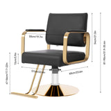 Marsyyds Barber Salon Chair, Adjustable Beauty Spa Hair Styling Salon Chair 360° Rotatable Multi-Function Barber Chair with Footrest for Barber Shops Homes & Spas, 440lbs Capacity (Black+Golden)