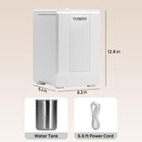 TURBRO 4L/1Gal 304 Stainless Steel Steam Humidifier, Warm Mist Humidifier for Bedroom Baby Nursery, 500 mL/h Output, Dishwasher Safe, Easy to Clean, ETL-certified Sleep Mode 1-12h Timer, GLS04