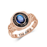 Oseew 2027 Graduation Class Ring for Women High School Senior (Rose Gold)
