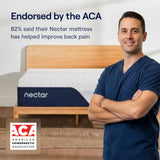 Nectar Luxe Hybrid 14” Queen Mattress - Medium Firm - Memory Foam & Innerspring Coils - Cooling Fibers - Back Pain Relief - Mattress in a Box - 365-Night Trial & Forever Warranty