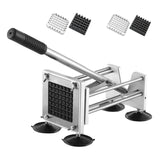 French Fry Cutter，Professional Stainless Steel Potato Cutter， Press Fries with 1/2-Inch and 3/8-Inch Blade Great for Potatoes