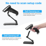 2D Barcode Scanner, Handheld Barcode Reader QR Code Scanner with Stand
