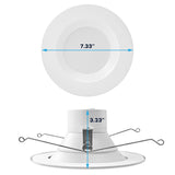 LUXRITE 5/6 Inch Retrofit LED Recessed Lighting, 17W=90W, 1500LM, 5CCT Color Selectable 2700K | 3000K | 3500K | 4000K | 5000K, Dimmable Can Light, CRI 90, Wet Rated, Energy Star, ETL (16 Pack)