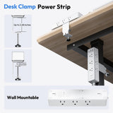 NTONPOWER Desk Clamp Power Strip 10 FT, 20W USB C Fast Charging Station