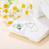 Oseew 10k gold Natural Moss Agate Engagement Ring Set 1.25ct Green Stone 14k gold Pear Cut Natural Moss Agate Ring Set for Women 10k gold Natural Moss Agate Ring Set