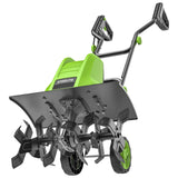 STEELITE 18 Inch Width Electric Tiller Cultivator, 8.7-Inch Depth Electric Rototiller with 24 Durable Steel Tines, 13.5 Amp Corded Cultivator for Gardening, 2-Adjustable Wheels for Garden Lawn Yard