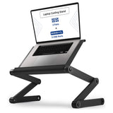Executive Adjustable Laptop Stand for Desk w/2 Fans & 3 USB Ports, Ergonomic Foldable Laptop Holder Uncaged Ergonomics
