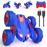 zingzoom Remote Control Car, Rechargeable RC Cars & Remote Double-Sided Driving 360° Flips Rotating 2.4Ghz 4WD All Terrain Stunt Race Car Toy Christmas Birthday Gift for Kids Boys 3-12