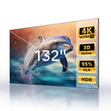 NothingProjector ALR Screen for Ultra Short Throw Projector, 132 inch Seamless Lenticular, 95% Ambient Ceiling Light Rejecting, 4K/8K UHD, Active 3D, Anti Daylight, Fixed Frame Wall Mount NothPJ