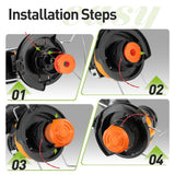 VOSOIR 10 Pack WA0010 Weed Eater String Compatible with Worx, 0.065 inch 10ft/Pack, Replacement Trimmer Line Spool, Compatible with Worx String Trimmers (8 Line spools+ 2 Caps)