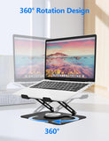 Laptop Stand for Desk, Adjustable Computer Stand with 360° Rotating Base, Laptop Riser LEEPONE
