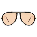 SOJOS Retro Oversized 70s Aviator SunglassesWomen Men SJ2693 Black Orange