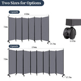 Room Divider Folding Privacy Screens with Lockable Wheels, 176'' Fabric Partition Room Dividers Freestanding Room Divider