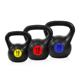 Fitvids Kettlebell Sets 3 Piece 5/15/20LB Strength Training KettleBells Weight Set, Black