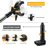 FOUUA Dog Hair Dryer Stand, Pet Grooming Table Hair Dryer Holder, Hands Free Blow Dryer Holder, 360 Degrees Rotatable Lazy Hair Dryer Stand with Adjustable Clamp Mount for Dog Cat Grooming