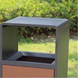 uP9sF2mD Outdoor Garbage Can Double-Barrel Metal Trash Can for Outdoor Commercial Outdoor Trash Can