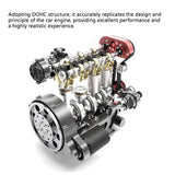 MechPuConToy Mini Metal Engine Model Kit That Runs, GS-L4 Engine Water-Cooled 4-Stroke DOHC Inline Four-Cylinder Engine Model Kit, Physics Science Engine for Adults (Finished Version)