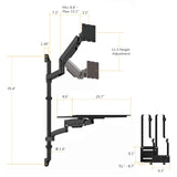 Mount-It! Heavy-Duty Wall Workstation, Ultrawide Monitor Arm, Keyboard Tray