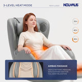 Nouhaus Heated Classic Massage Chair with Ottoman – Full Body & Spot Shiatsu Massager, Recliner with Bluetooth Speaker & in-Chair Charger – Portable & Ergonomic Design