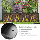 Privacy Planters for Patio – Metal Raised Garden Bed with Trellis and Privacy Screen, 71"×47.2"×16" Planter Box with Drainage Holes for Climbing Plants, Vegetables, and Vines, Outdoor Backyard Black