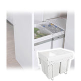 Heavy Duty Double Soft Close Pull-Out Trash Bin with Under-Mount Slides, Dual Waste Cans for Under Kitchen Cabinets, Ideal Garbage Solution (350x480x415mm)