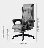 High-Back Leather Ergonomic Desk Chair, Lumbar(C 20x18x20 in)