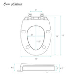 Swiss Madison Ryse 3 in. Raised Elongated Soft Close ADA Compliant Toilet Seat in Glossy White