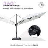 PURPLE LEAF Patio Outdoor Umbrella 9' x 9' Square All-Weather White