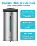 AIKE Automatic Wall Mount Liquid Soap Dispenser, Commercial Stainless Steel with 25oz Large Capacity Save Time Effort and Cost,Model AK1205(Brushed)