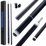 KONLLEN Carbon Fiber Pool Cue, Low Deflection Shaft with Pro Taper, Ebony Inlay Design, 11.8mm Tip, Adjustable Weight System