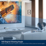 Kayle 120" Motorized Projector Screen Electric Diagonal Automatic Projection 16:9 HD Movies Screen for Home Theater Presentation Education Outdoor Indoor W/Wireless Remote, Wall/Ceiling Mount (White)
