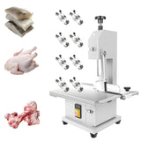 POWKOL 1500W Commercial Bandsaw Machine, 19x14" Stainless Table, 0.04-5.0" Cutting Thickness, Electric Bone Saw Machine with 8 Blades, Frozen Meat Cutter for Rib Pork Beef