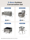 5-Piece Outdoor Patio Furniture Set with Swivel Chairs