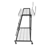 Gelacie 39" x 23" x 37" Floor Dispenser Rack – Adjustable Rolling Storage for Rolls Mat Rack Heavy-duty Paper Roll Organizer Stand Black Powder-Coated Steel