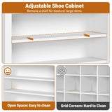 knoworld Freestanding Shoe Cabinet, Holds 40-45 Pairs, 71 Inch Tall 9-Tier Shoe Rack with Adjustable Shelves, Heavy Duty Open Storage Organizer for Entryway Hallway，White