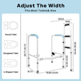 665lbs Toilet Safety Rail - Medical Grade Heavy Duty Bariatric Support Frame - No-Drill Stand Assist with Vacuum Suction Cup & Foam Handles - Adjustable Height & Width for Seniors, Post-Surgery