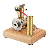 MechPuConToy Engine Model Kit That Works, Stirling Water-Cooled Miniature Engine Model with Cooling Water Tank and Circulating Gear Pump, Physics Science Experiment for Youth Adult