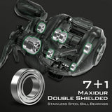 KastKing Spartacus II Baitcasting Fishing Reel, 6oz Ultralight, Super Smooth with 17.6 LB Carbon Fiber Drag, 7.2:1 Gear Ratio, 39mm Palm Perfect Lower Profile Design,Stryker Green,Right Handed
